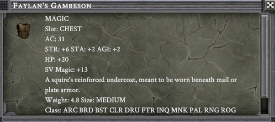 FAYLAN'S GAMBESON item card